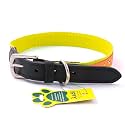 Adil’S Nylon Dog Collar with Paw Print, Adjustable Metal Buckle with D-Ring Width: 1 inch for Small, Medium &amp; Large Dog, 14 Color Options, Size: L (20"-24"), Yellow