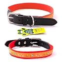 Adil’S Nylon Dog Collar with Paw Print, Adjustable Metal Buckle with D-Ring Width: 1 inch for Small, Medium &amp; Large Dog, 14 Color Options, Size: M (16"-20"), RED