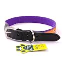 Adil’S Nylon Dog Collar with Paw Print, Adjustable Metal Buckle with D-Ring Width: 1 inch for Small, Medium &amp; Large Dog, 14 Color Options, Size: L (20"-24"), Purple