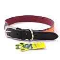 Adil’S Nylon Dog Collar with Paw Print, Adjustable Metal Buckle with D-Ring Width: 1 inch for Small, Medium &amp; Large Dog, 14 Color Options, Size: L (20"-24"), Burgundy