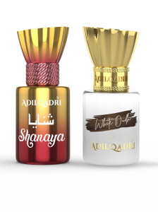 adilqadri shanaya and white oudh attar combo pack for men  women non-alcoholic attar pack floral attar woody floral