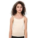 Adira | Beginners Camisole | Teenagers Cami with Light Flat Padding | Prevents Show of Nipple Buds | Stretchy Cotton for Daily Use at School | Pack of 1