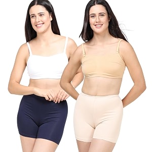 adira  underdress shorts for women  shorts for women women tights shorts  soft amp comfy knitted stretchy fabric  perfect length to ware under dress  pack of 2