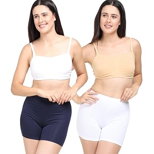 adira  underdress shorts for women  shorts for women women tights shorts  soft amp comfy knitted stretchy fabric  perfect length to ware under dress  pack of 2