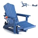Adirondack Glider Chair with Retractable Ottoman, Adjustable Backrest