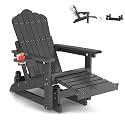Adirondack Glider Chair with Retractable Ottoman, Adjustable Backrest