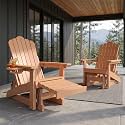Adirondack Glider Chairs Set of 2,with Retractable Ottoman,Adjustable Back