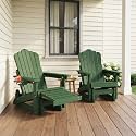 Adirondack Glider Chairs Set of 2,with Retractable Ottoman,Adjustable Back
