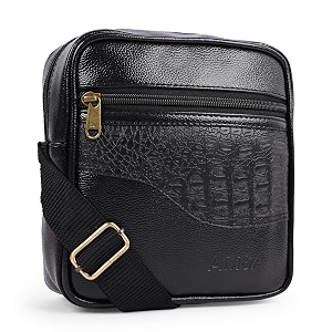 adisa faux leather unisex sling cross body travel office messenger bag ms9012