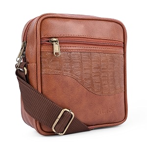 adisa faux leather unisex sling cross body travel office messenger bag ms9012