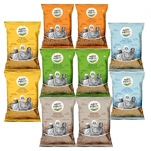 adithi millets unpolished combo pack of 10x450g chemical free high fibre and plant protein browntop little kodokodra barnyard foxtail export quality ideal for fasting rice replacement  gluten - free  non - gmo  each pack 450g total 45kg sourced from andhra pradesh india