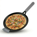 Aditi Techno LLP Cast Iron Dosa Tawa, 11 Inch with Long Heat-Resistant Silicone Grip Handle Tawa 28 cm diameter (Cast Iron, Non-stick, Induction Bottom)