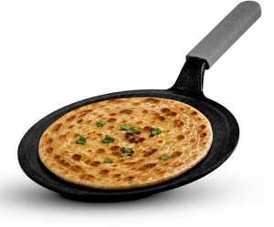 aditi techno llp cast iron tawa for roti dosa  more 10 inch with long handle  silicone sleeve tawa 25 cm diameter cast iron non-stick induction bottom