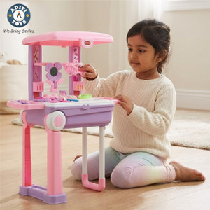 aditi toys beauty set suitcase on wheel portable for girls with 23 pieces