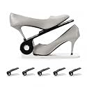 Aditya Polymers Adjustable Shoe Slot Organizer (Pack of 12, Black &amp; White) | Double-Deck Space Saver &amp; Stacker for Wardrobe, Closet &amp; Shoe Rack | 4-Level Height | Anti-Slip Design
