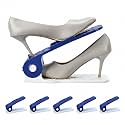 Aditya Polymers Adjustable Shoe Organizer Slot (Pack of 12, Blue &amp; White) | Double-Deck Space Saver | Plastic Footwear Holder &amp; Stacker for Wardrobe, Closet, Cabinet &amp; Shoe Rack