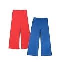 Adiva Kids Solid Rayon Palazzo for Girls (Multi, 8-9 Years) Red-Blue