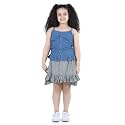 Adiva Girls Sleeveless Top &amp; Skirt Set (Grey, 12-18 Months)