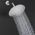 Mirror Stainless Steel 304 Round Ultra Slim High Pressure Rainfall Shower Head for bathroom With J Bend Arm &amp; Round Shower. (6X6+9 INCH)