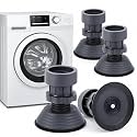 Adjustable Anti Vibration Pads for Washing Machine (Set of 4) | Shock Absorbing Rubber Feet | Noise &amp; Vibration Reduction | Height Adjustable Stand for Washer, Dryer, Refrigerator &amp; Furniture