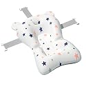 Adjustable Baby Bath Suspension Pad Prevent Slip Soft Quick Dry Lightweight Baby Bath Cushion Pad for Newborn Infant(White)