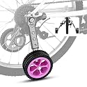 Adjustable Bike Trainning Wheels Kids Bicycle Training Wheels Kit for 16 inch, 18 inch, 20 inch, 22 inch, 24 inch bike, Includes Stabilizers for Variable Speeds, Pink, for Girls