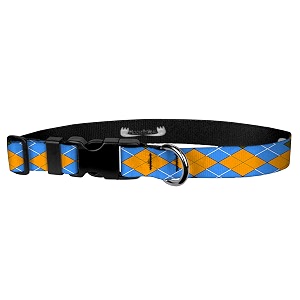 adjustable collar 134 l argyle blue amp gold
