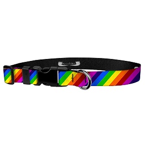 adjustable collar 134 l rainbow stripe