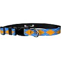Adjustable Collar 1" M, Argyle: Blue &amp; Gold
