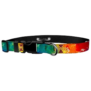 adjustable collar 134 m iowa state - logo on tie dye