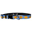 Adjustable Collar 1" XL, Argyle: Blue &amp; Gold