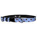 Adjustable Collar 1" XL, Polka Dots Brown on Blue