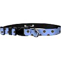 Adjustable Collar 3/4" M, Polka Dots Brown on Blue