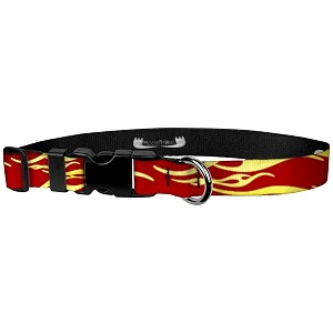 adjustable collar 3434 s hot rod flames red yellow