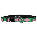 Adjustable Collar 3/4" S, Argyle: Green &amp; Pink