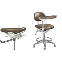 Adjustable Dental Chair with Foot Control with 360° Rotation Armrest Dynamic Height Adjustable Microfiber Leather Walnut