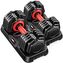 Adjustable Dumbbell Set Pair 25 lb or 50lb,10-in-1 Free Weight