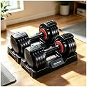 Adjustable Dumbbell Set Storage Case Included All