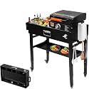 Adjustable Height 28"and 34" Folding Grill Cart for Ninja Woodfire Grill