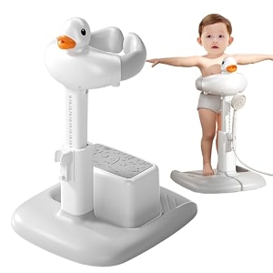 adjustable height baby shower stand with anti-slip base bath shower standing support stand portable bath helper baby free mother hands