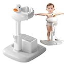 Adjustable height baby shower stand with anti-slip base, bath shower standing support stand, portable bath helper baby, free mother hands