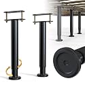 Adjustable Height Bed Frame Support Leg, Metal Bed Frame Support Legs with Rubber Base, Bed Slat Support Leg for Heavy Duty/Wooden/King/Queen Bed Frame (10"-16.5" (2pcs))