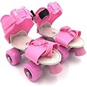 Adjustable Inline Skates with Light Up Wheels | Fun Roller Blades for Kids, Teens &amp; Adults | Free Size with ABEC-7 Bearings | Durable, Comfortable &amp; Stylish Roller Skating Shoes (Pink)