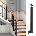 Adjustable Iron Stair Railings with Brackets - Perfect for Commercial Corridors, Staircase Design, and Safety - Durable, Stylish, Easy Installation