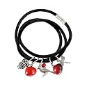 EVELYN BROOKS Adjustable Leather UNISEX Band Charm Bracelet (Multiple Styles) w/Meaningful Good Luck Huayruro Red &amp; Black Seed beads - Great gifts for HER &amp; For HIM