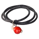 Adjustable Leather UNISEX Black Wrap Band Charm Bracelet w/Meaningful Good Luck Huayruro Red &amp; Black Seed beads - Great gifts for HER &amp; For HIM