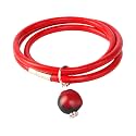 Evelyn Brooks Designs Adjustable Leather UNISEX Red Wrap Band Charm Bracelet w/Meaningful Good Luck Huayruro Red &amp; Black Seed beads - Great gifts for HER &amp; For HIM