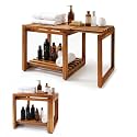 Adjustable Length Inches Shower Stool Bench Chair Waterproof with Storage Shelf for Shaving Legs, Spa, Bath Seat in Bathroom, Inside Shower for Adults Seniors Elderly (Large 35 in)