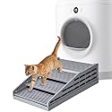 Adjustable Litter Box Step, Elevated Cat Ramp/Stairs with Filter Function, Anti-Tracking, Easy to Clean, Fits Automatic Litter Boxes, for Small & Elderly Cats, Non-Slip(Grey)