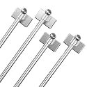 Adjustable Magnetic Curtain Rod for Metal Doors from 9” to 16”, [Magnetic Towel Bar][Magnet Curtain Rod for Classroom Whiteboard][French Door Curtain Rod ] (Silvery, 9-16 Inch 4 Pack)